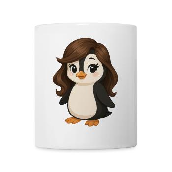 mignon pingouin fille dessin animé femme - Mug blanc - blanc - Devant