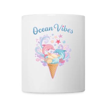 Eiscreme & Delfine Design 🍦🐬🐬 - Tasse - Weiß - Vorne