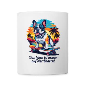 La vie est meilleure sur quatre roues - Mug blanc - blanc - Devant