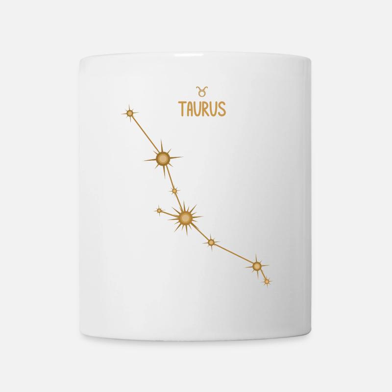 Taurus Zodiac Sign Star Constellation Golden Tones - Mug - white