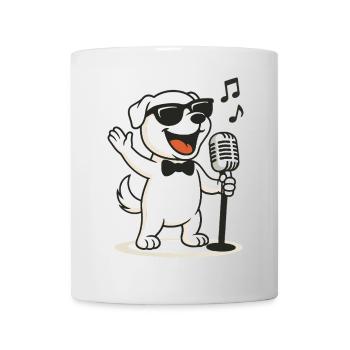Chien karaoké cool - Mug blanc - blanc - Devant