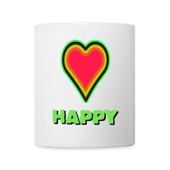VIBRANT heart graphic with neon framing - Mug - white - Front