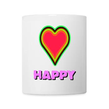 Glowing heart with happiness symbolism - Mug - white - Front