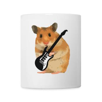 hamster guitar rock music - Mug - white - Front