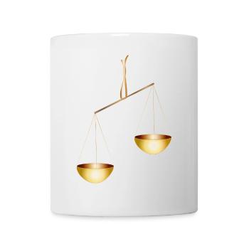 Golden Libra Balance Symbol in Noble Style - Mug - white - Front