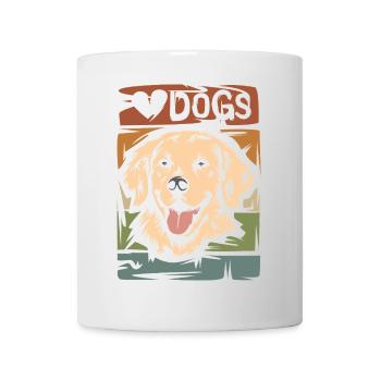 Vintage Golden Retriever - Retro Hundeillustration - Tasse - Weiß - Vorne
