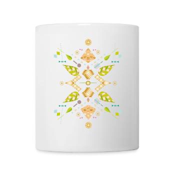 Symbol aus Blättern, Edelsteinen Optik & Geometrie - Tasse - Weiß - Vorne
