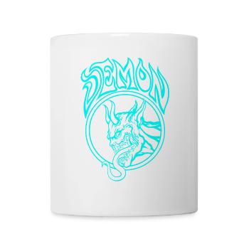 BLAUER Dämon – Höllische Strichzeichnung Illustration - Tasse - Weiß - Vorne