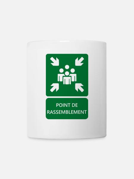 assembly point sign, signage - Mug - white