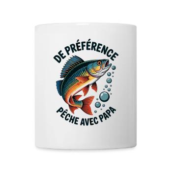 Pêche avec papa T-shirt de pêche pour enfants - Mug blanc - blanc - Devant