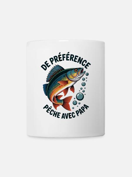 Pêche avec papa T-shirt de pêche pour enfants - Mug blanc - blanc