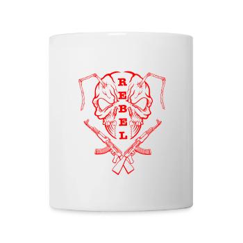 « REBEL EYES - Fearless Expression » rouge - Mug blanc - blanc - Devant