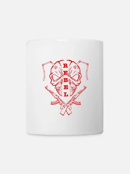 "REBEL EYES – Fearless Expression" rot - Tasse - Weiß