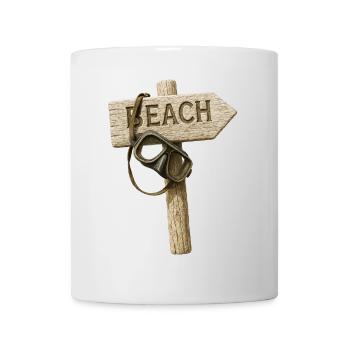 Lunettes de plongée vintage Beach Shield - Mug blanc - blanc - Devant