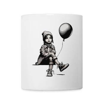 Girl with balloon - Mug - white - Front