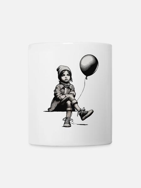 Mädchen mit Luftballon - Tasse - Weiß