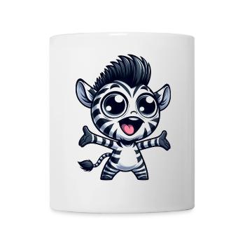 Fröhliches Zebra mit offenen Armen herzlich - Tasse - Weiß - Vorne