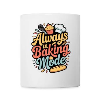 Immer bereit zu backen buntes Bäckermotiv - Tasse - Weiß - Vorne