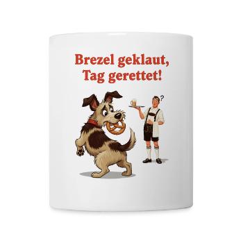 Bretzel volé, journée sauvée ! - Mug blanc - blanc - Devant