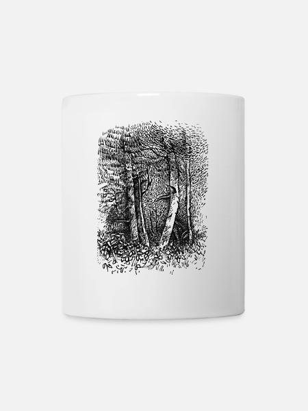 Wald Baeume Zeichnung Skizze - Tasse - Weiß