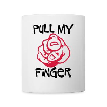 Pull my Finger | you | hand - Mug blanc - blanc - Devant