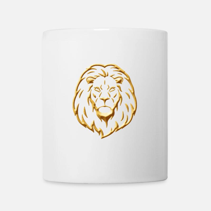 Goldener Löwe - Tasse - Weiß