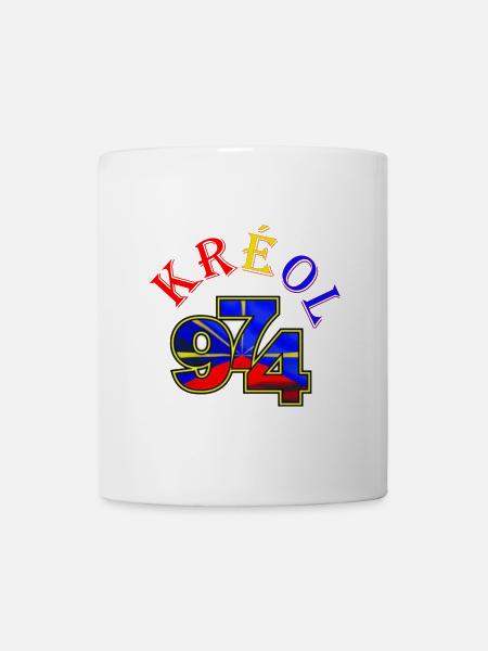 Kreol 974 Neon Grid - Mug blanc - blanc