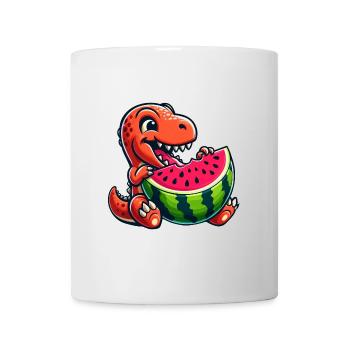 Dinosaure T-Rex Pastèque Fruité d’été - Mug blanc - blanc - Devant