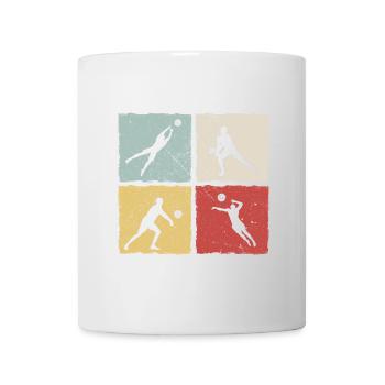 Volley-ball Rétro Vintage Silhouette Carrée - Mug blanc - blanc - Devant