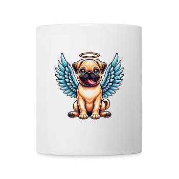 Ange carlin mignon avec des ailes dessin animé Chibi - Mug blanc - blanc - Devant