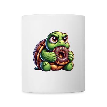 Mignon tortue beignet bonbon dessin animé - Mug blanc - blanc - Devant