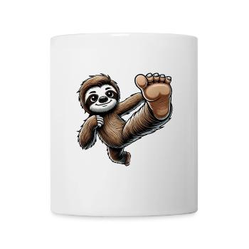 Faultier Karate Meister Tritt Sport Arts - Tasse - Weiß - Vorne