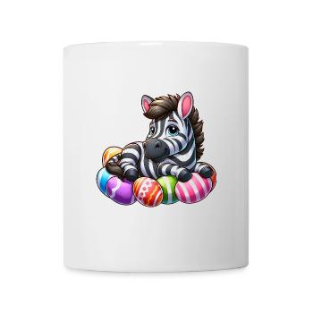 Cute Zebra Easter Egg Cartoon Easter - Mug - white - Front