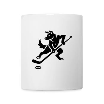 Husky Silhouette Hockey Minimalist Design - Mug - white - Front