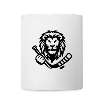 Löwe Wildkatze Eishockey Silhouette Minimalist - Tasse - Weiß - Vorne
