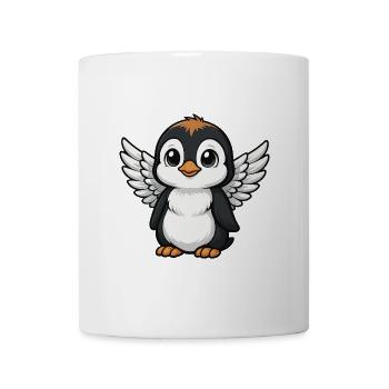 Süßer Pinguin Engel mit Engelsflügel Cartoon  - Tasse - Weiß - Vorne