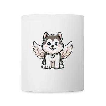 Husky Wolfhound Angel Wings Fantasy Animal - Mug - white - Front