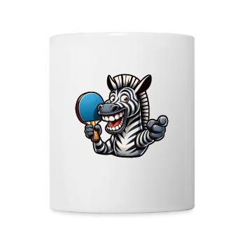 Zebra Tischtennis Spieler Lustiges Zebra Ping Pong - Tasse - Weiß - Vorne
