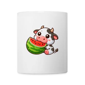 Funny Cow Bull Melon Summer Watermelon - Mug - white - Front