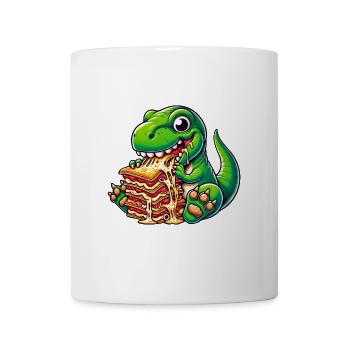 T-Rex Dino Lasagna Pasta Italian Dinosaur F - Mug - white - Front