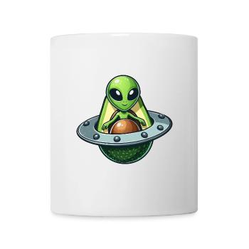 Lustiger Avocado Alien skurriles UFO Design - Tasse - Weiß - Vorne