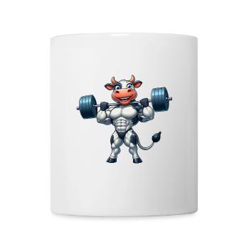 Entraînement d’haltère de vache forte Entraînement de fitness - Mug blanc - blanc - Devant