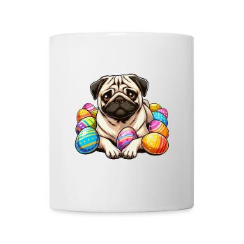 Cute Pug Easter Easter Egg Cartoon Relax Chill - Mug - white - Front