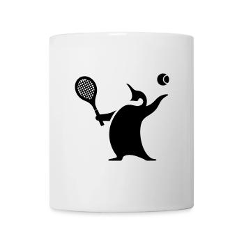 Pinguin Tennisspieler Silhouette Minimalistisch - Tasse - Weiß - Vorne