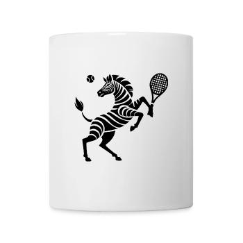 Zebra Tennis Tennisball Balancieren Horn - Tasse - Weiß - Vorne