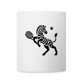 Zebra Tennis Silhouette Minimalistisches Design - Tasse - Weiß - Vorne