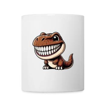 Funny Dino T-Rex Laughing Cartoon Character - Mug - white - Front