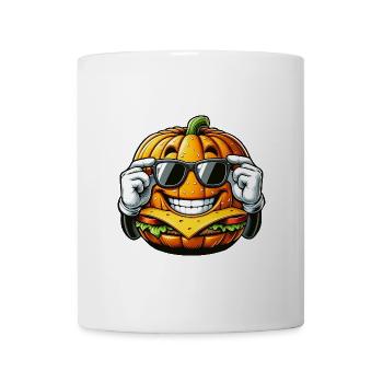 Lustiger Kürbis Burger Comic Fast Food Halloween - Tasse - Weiß - Vorne