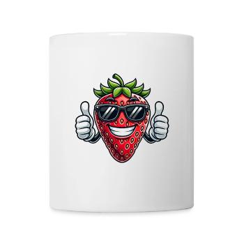 Lunettes de soleil Fruity Strawberry Cool Pouces vers le haut - Mug blanc - blanc - Devant