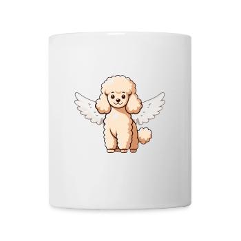 Chien caniche mignon avec des ailes d’ange dessin animé - Mug blanc - blanc - Devant